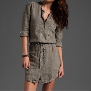 James Perse Olive Linen Shirt Dress Size 2